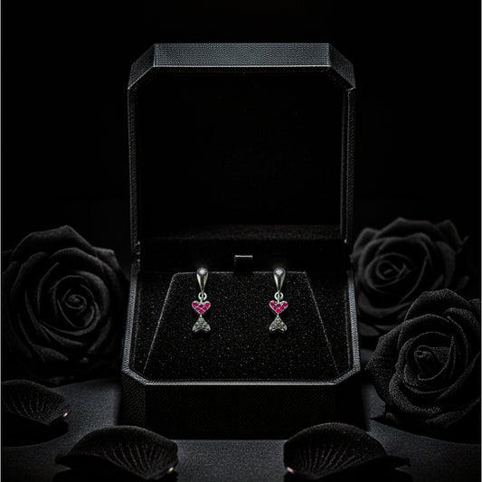 Dual Heart Sterling Silver Earrings