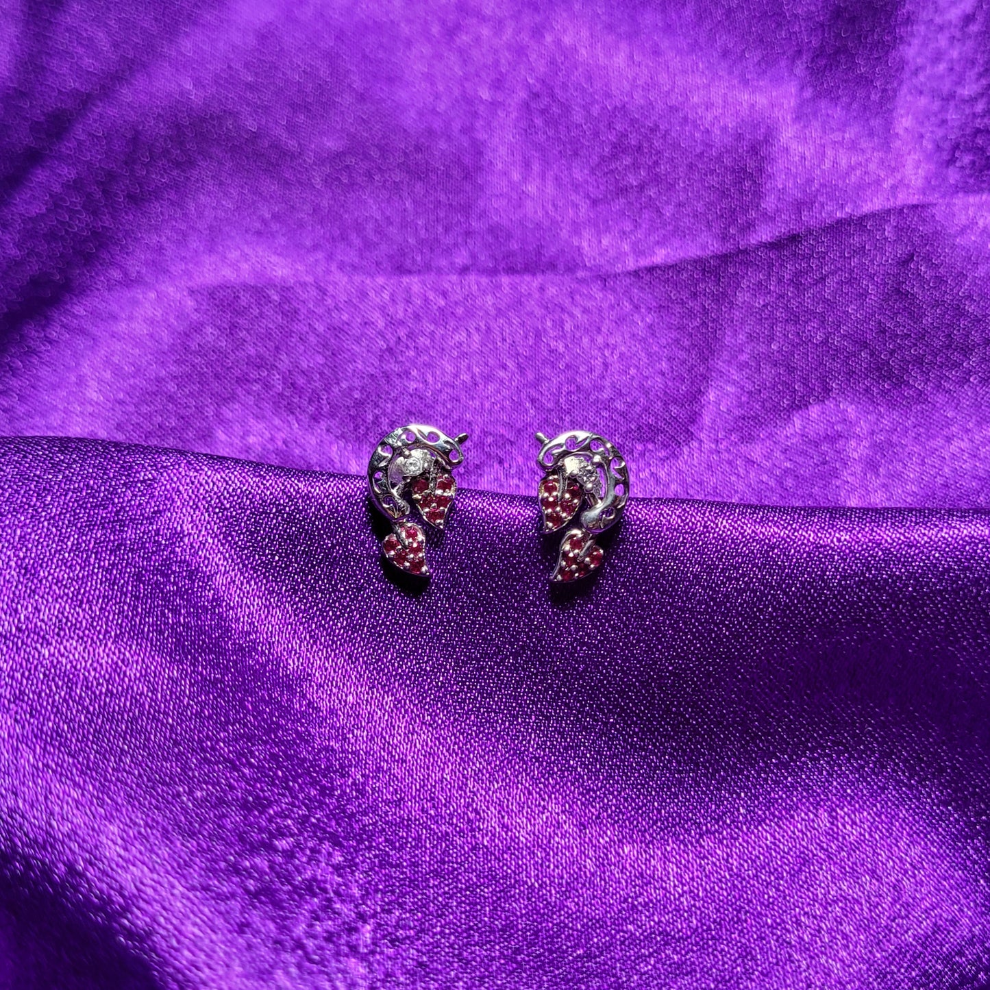 Romantic Heart Vine Sterling Silver Earrings