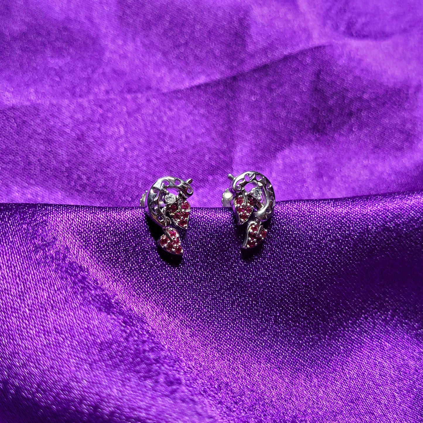 Romantic Heart Vine Sterling Silver Earrings