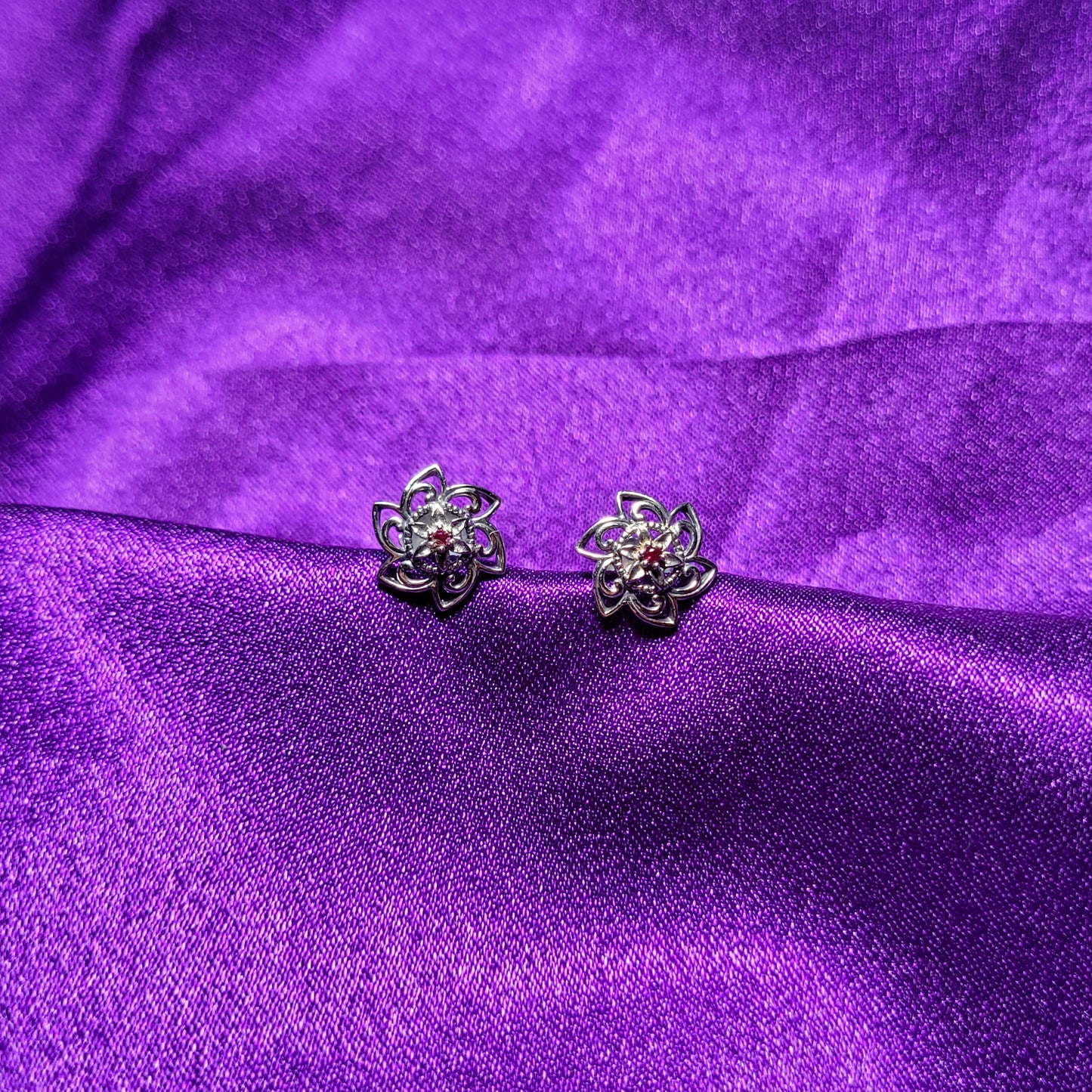 Lotus Bloom Sterling Silver Earrings