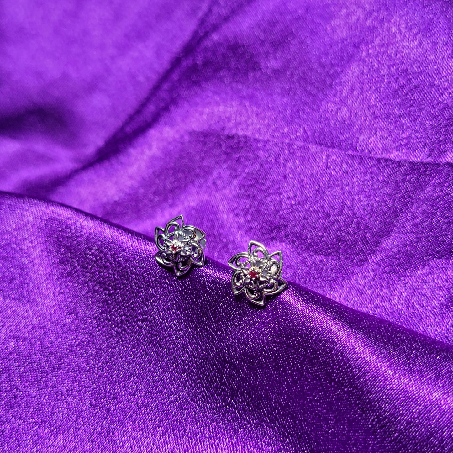 Lotus Bloom Sterling Silver Earrings