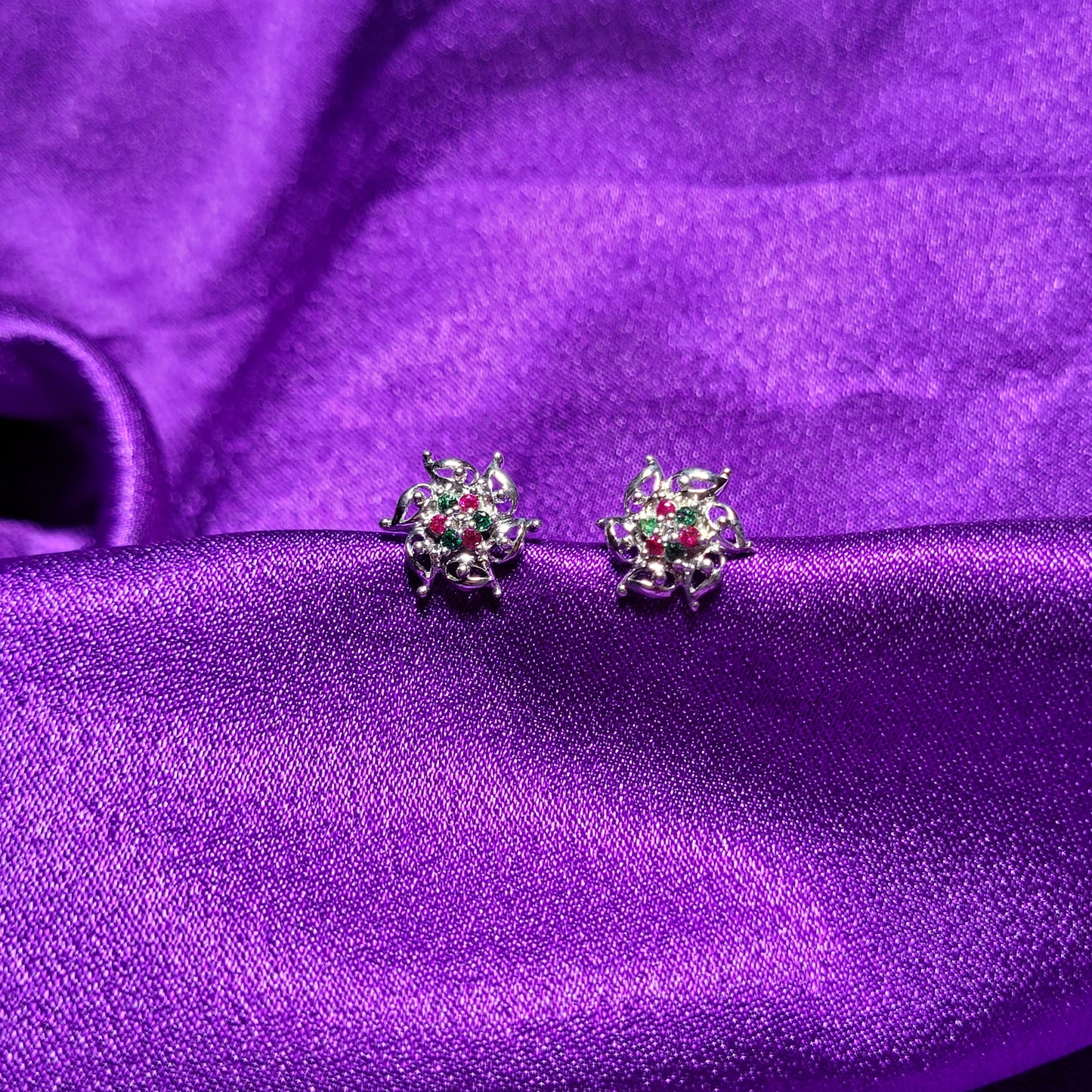 Floral Spark Sterling Silver Earrings