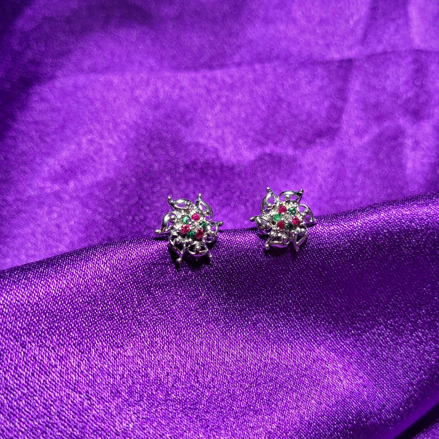 Floral Spark Sterling Silver Earrings