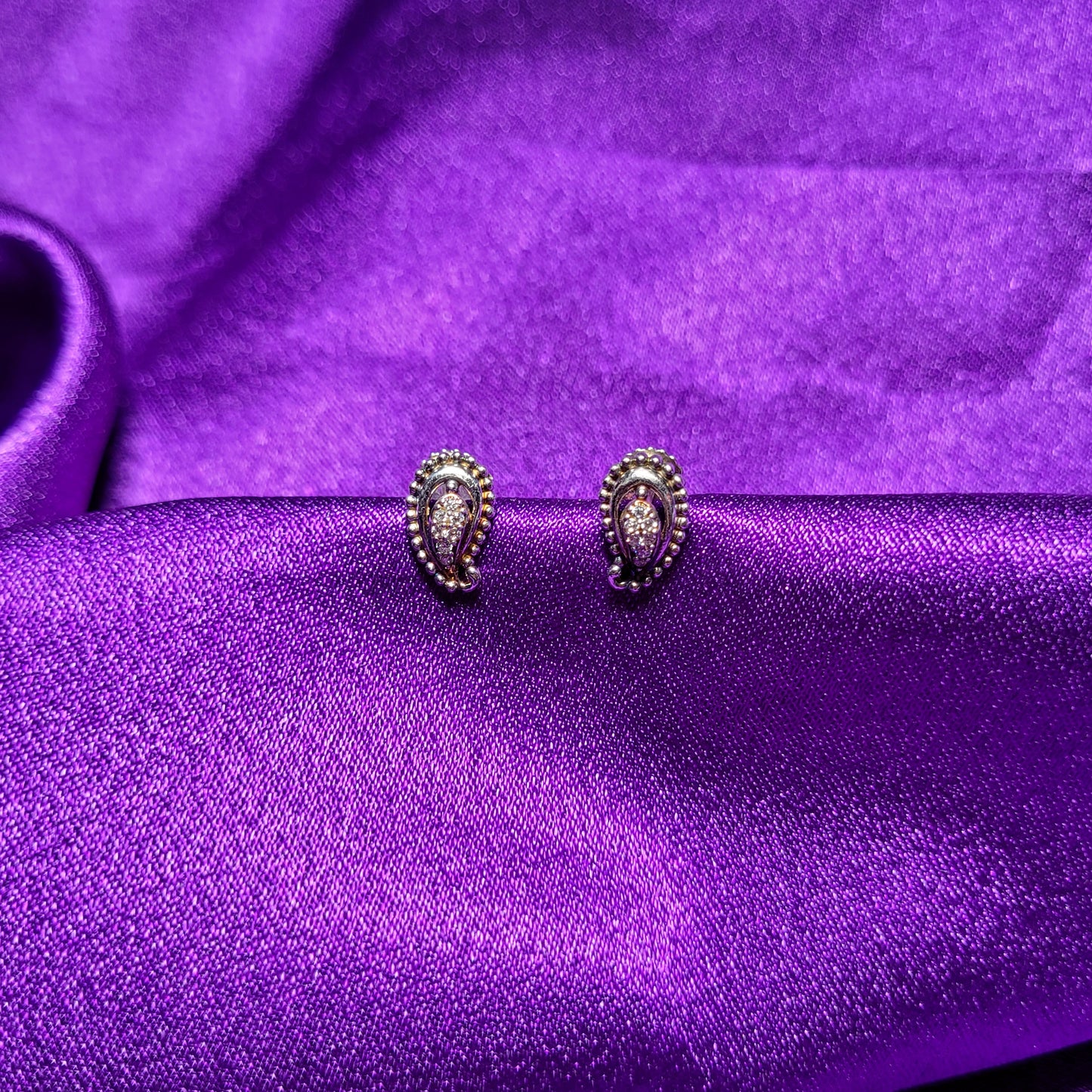 Paisley Charm Sterling Silver Earrings