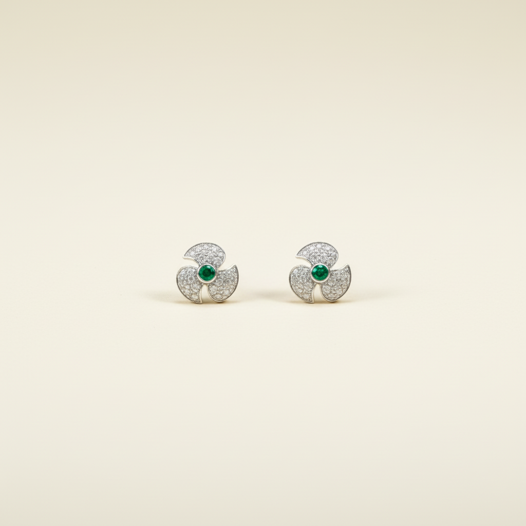 Elegant Pinwheel Sterling Silver Earrings
A beautifully