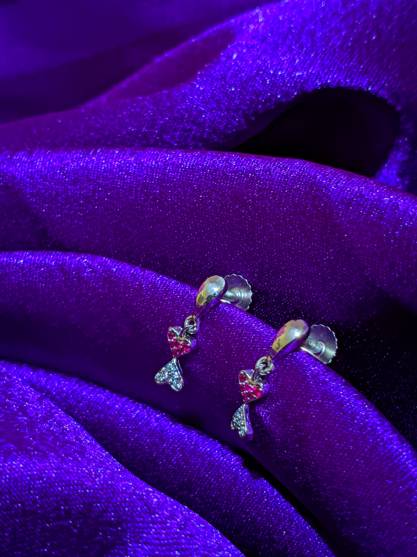 Dual Heart Sterling Silver Earrings