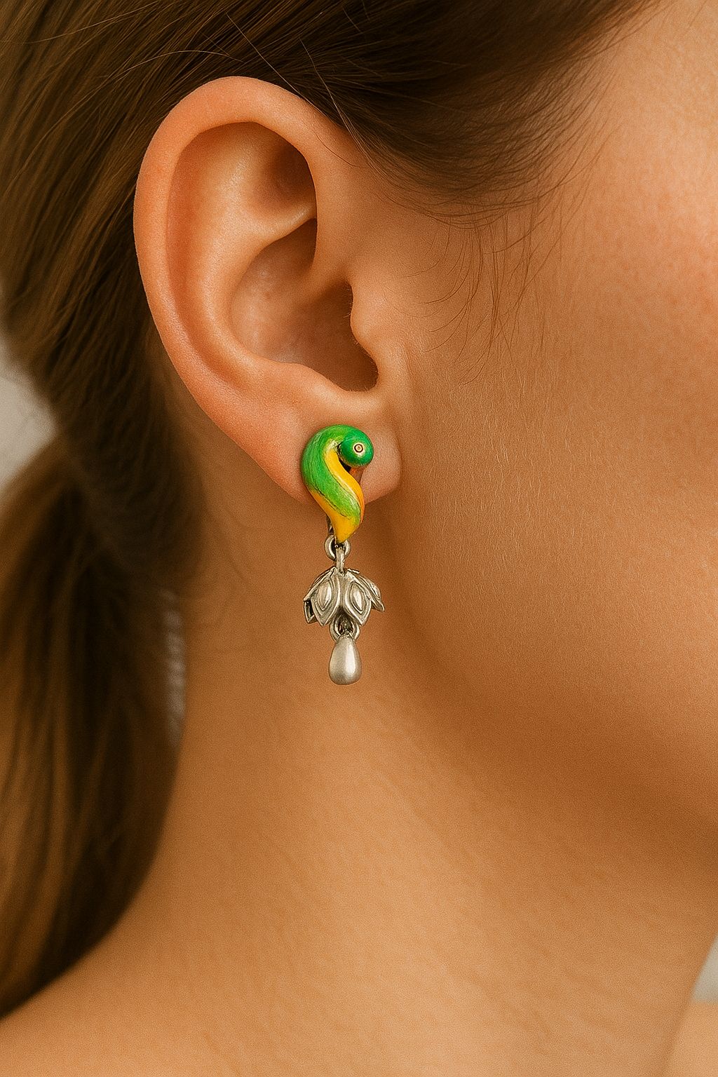 Vibrant Parrot Dangle Earrings