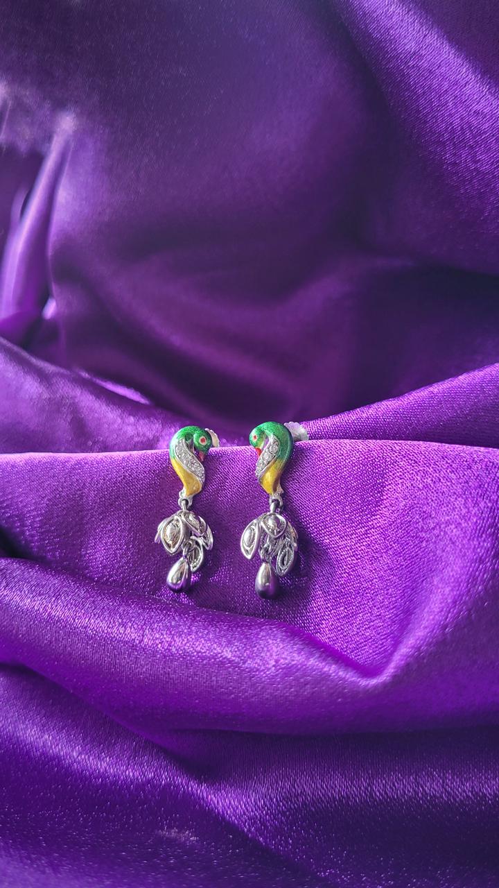 Vibrant Parrot Dangle Earrings
