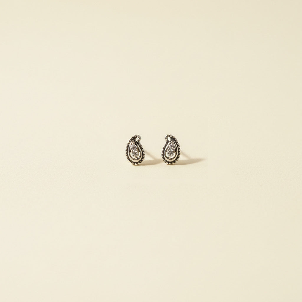 Paisley Charm Sterling Silver Earrings