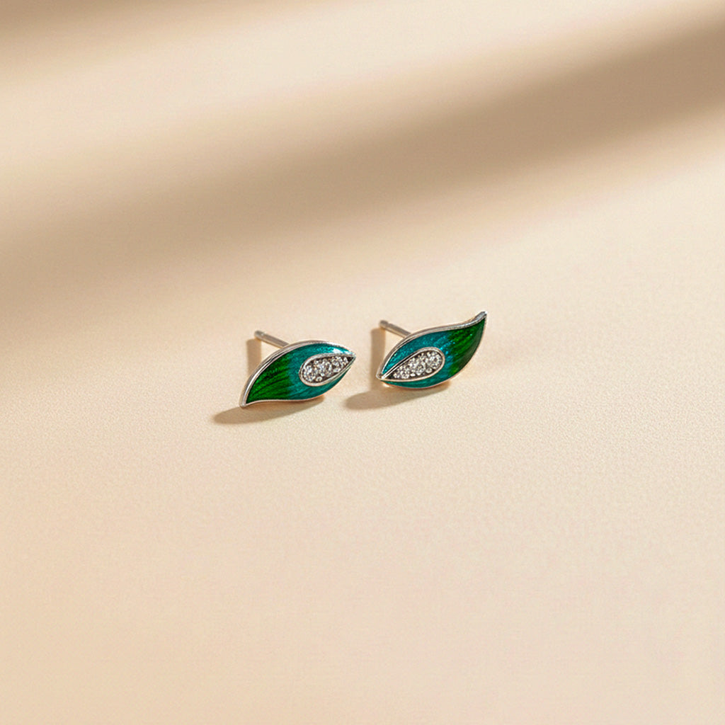 Elegant Leaf-Inspired Sterling Silver Earrings