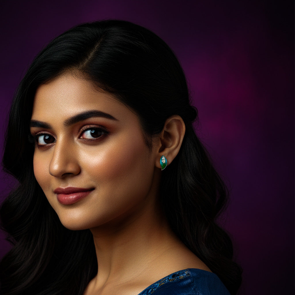 Elegant Leaf-Inspired Sterling Silver Earrings