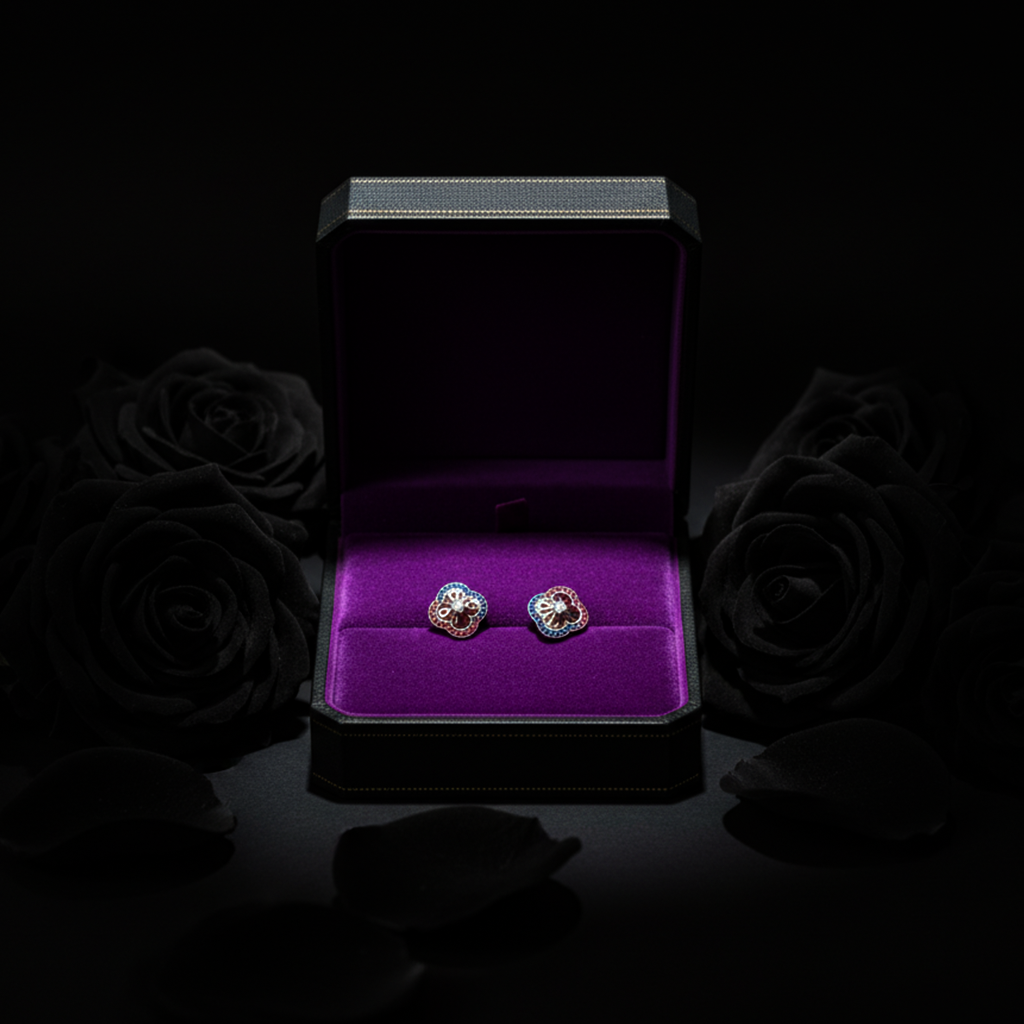 Diwali Glamour — Silver Pink & Blue Gemstone Duo