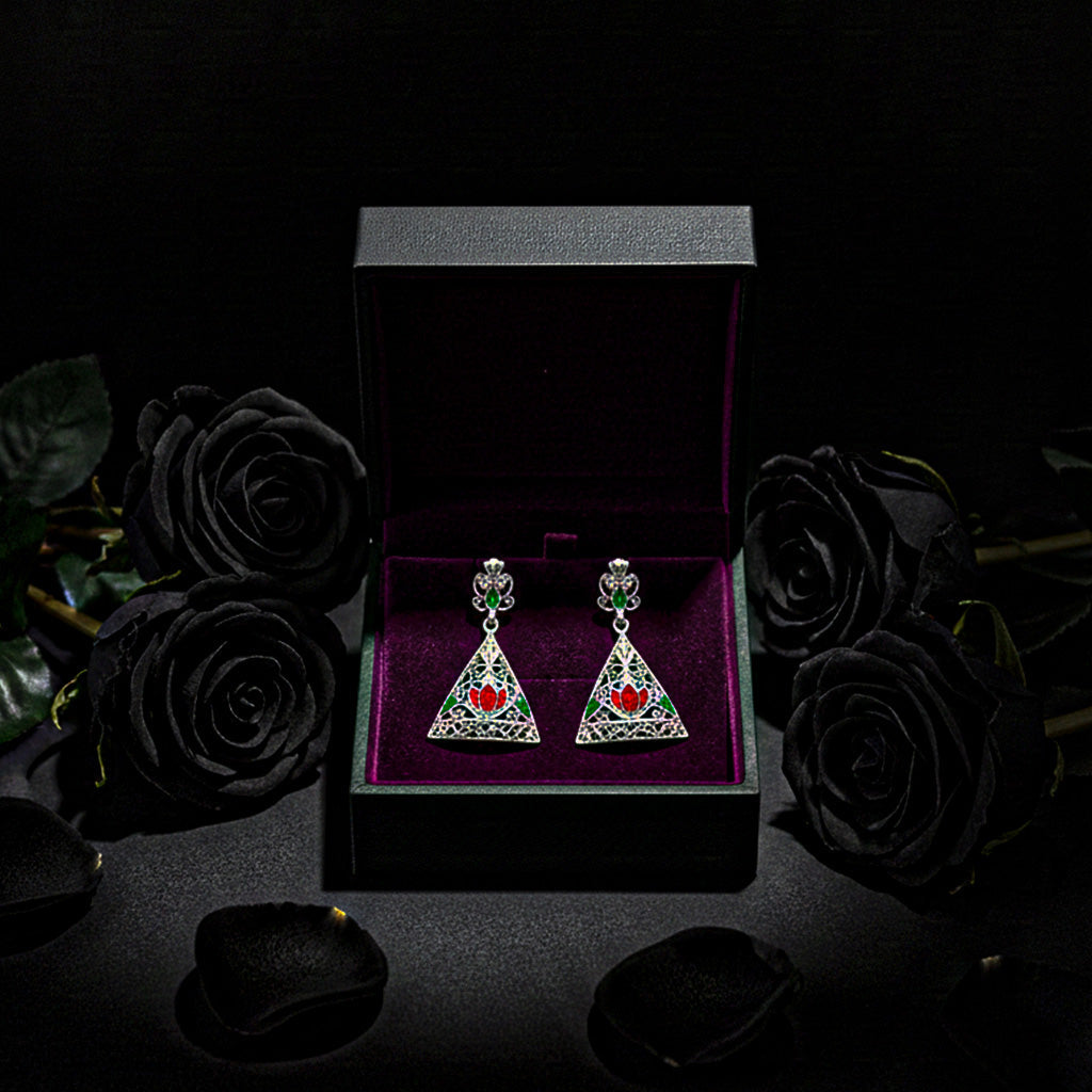 Diwali Glamour — Silver Pink & Blue Gemstone Duo