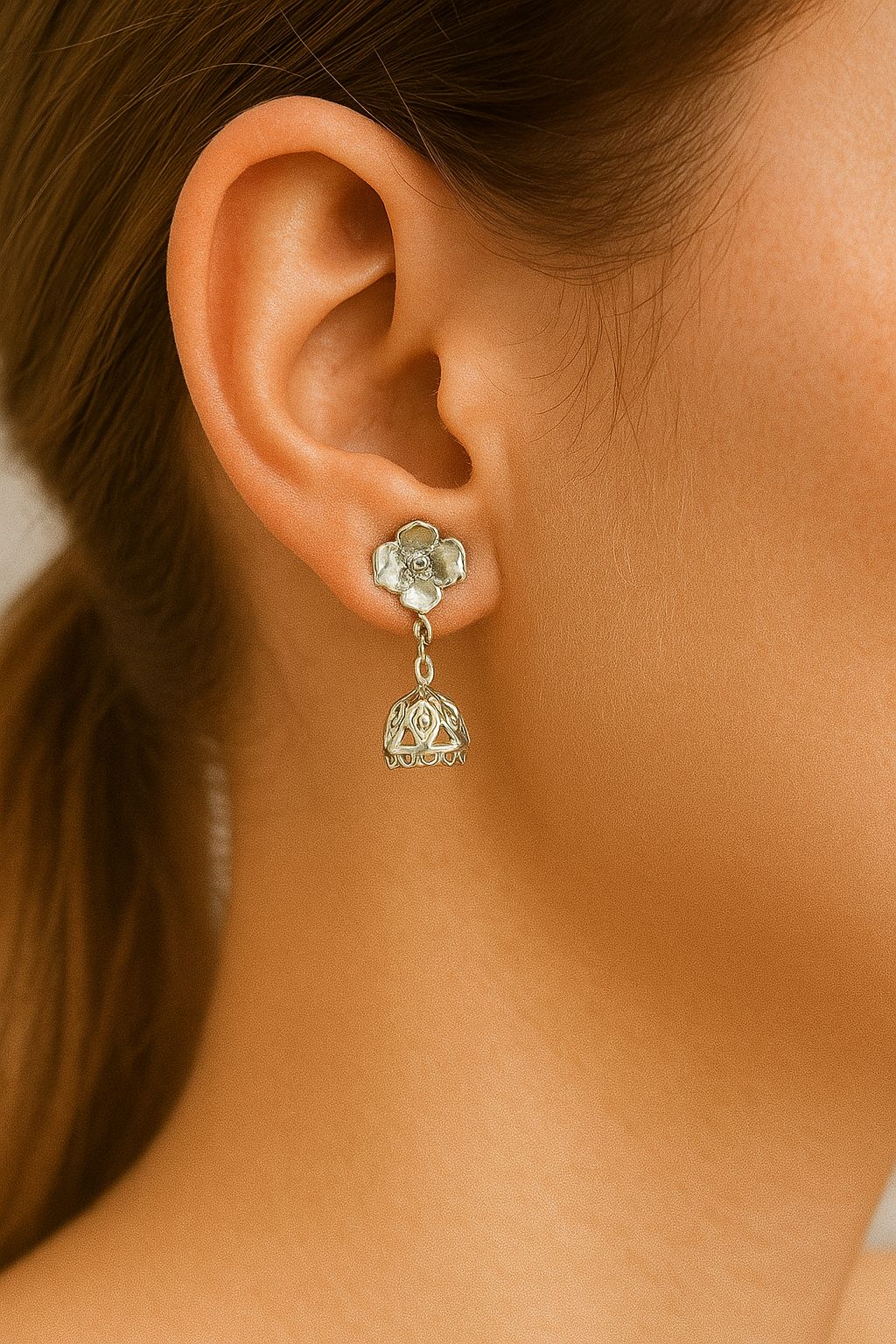 Floral Jhumka Earrings