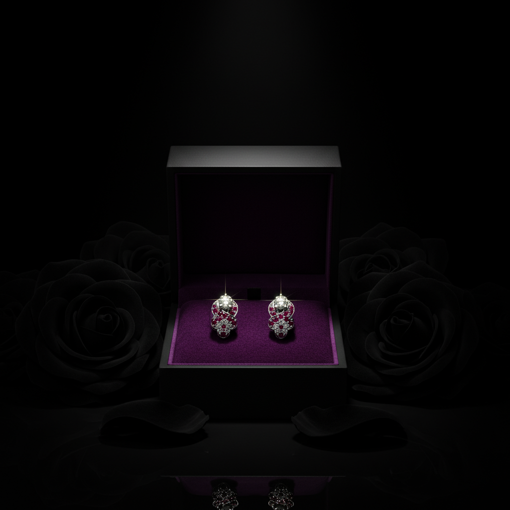 Infinity Sparkle Pink & White Gemstone Earrings