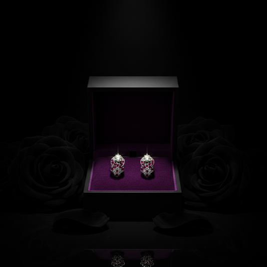 Infinity Sparkle Pink & White Gemstone Earrings