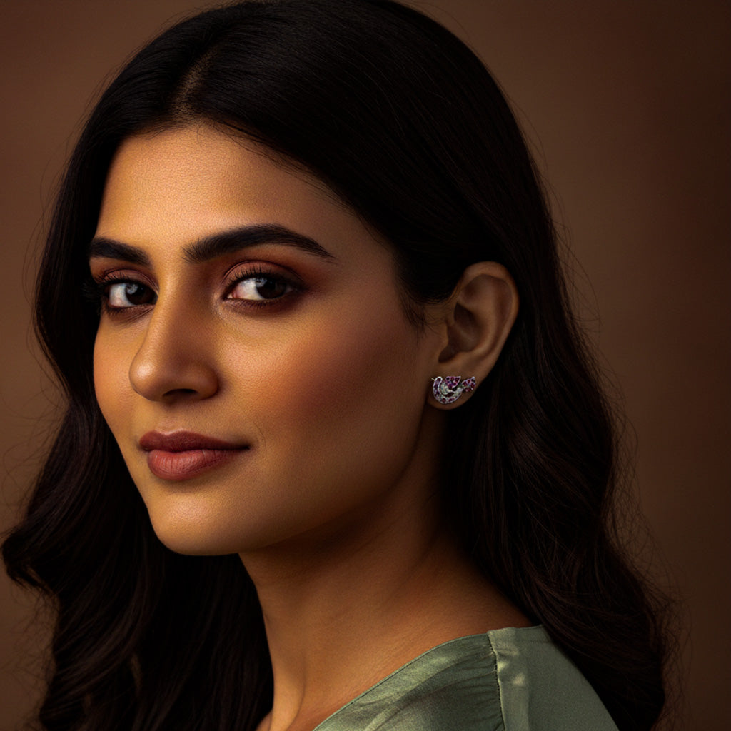 Romantic Heart Vine Sterling Silver Earrings