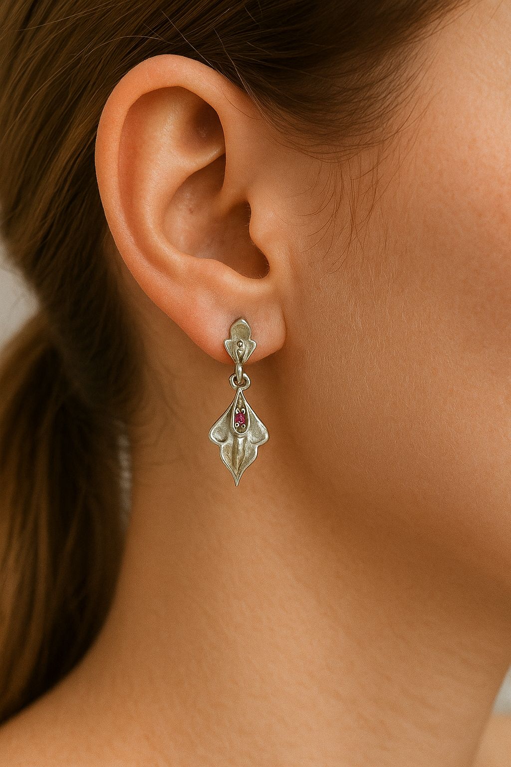 Sleek Leaf Drop Earrings