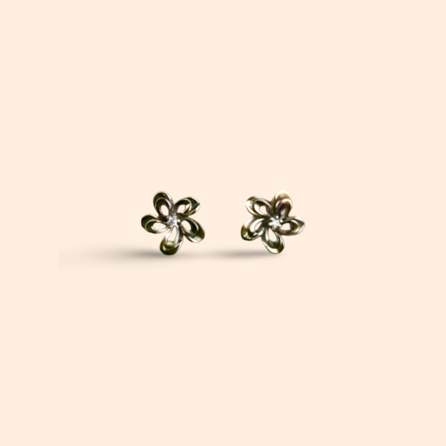 Floral Openwork Sterling Silver Earrings