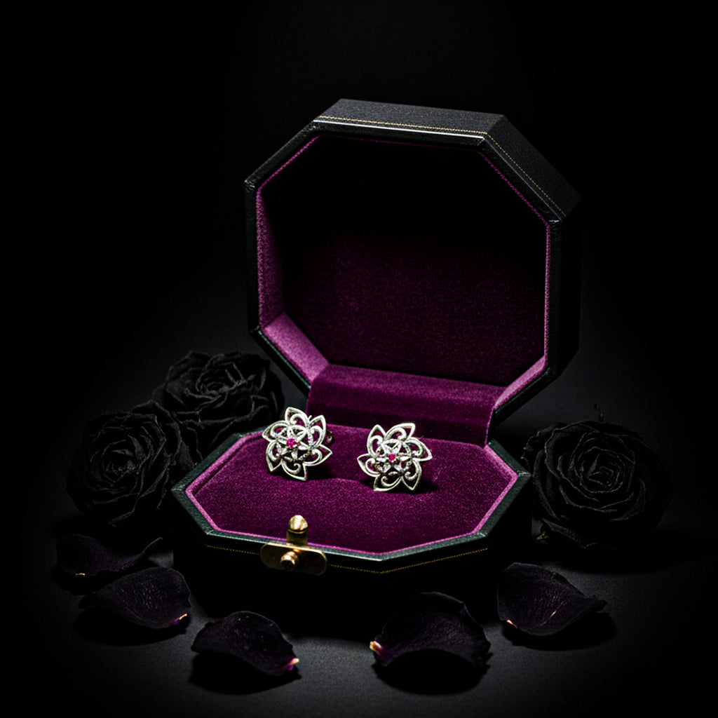 Lotus Bloom Sterling Silver Earrings