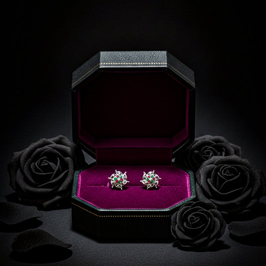 Floral Spark Sterling Silver Earrings