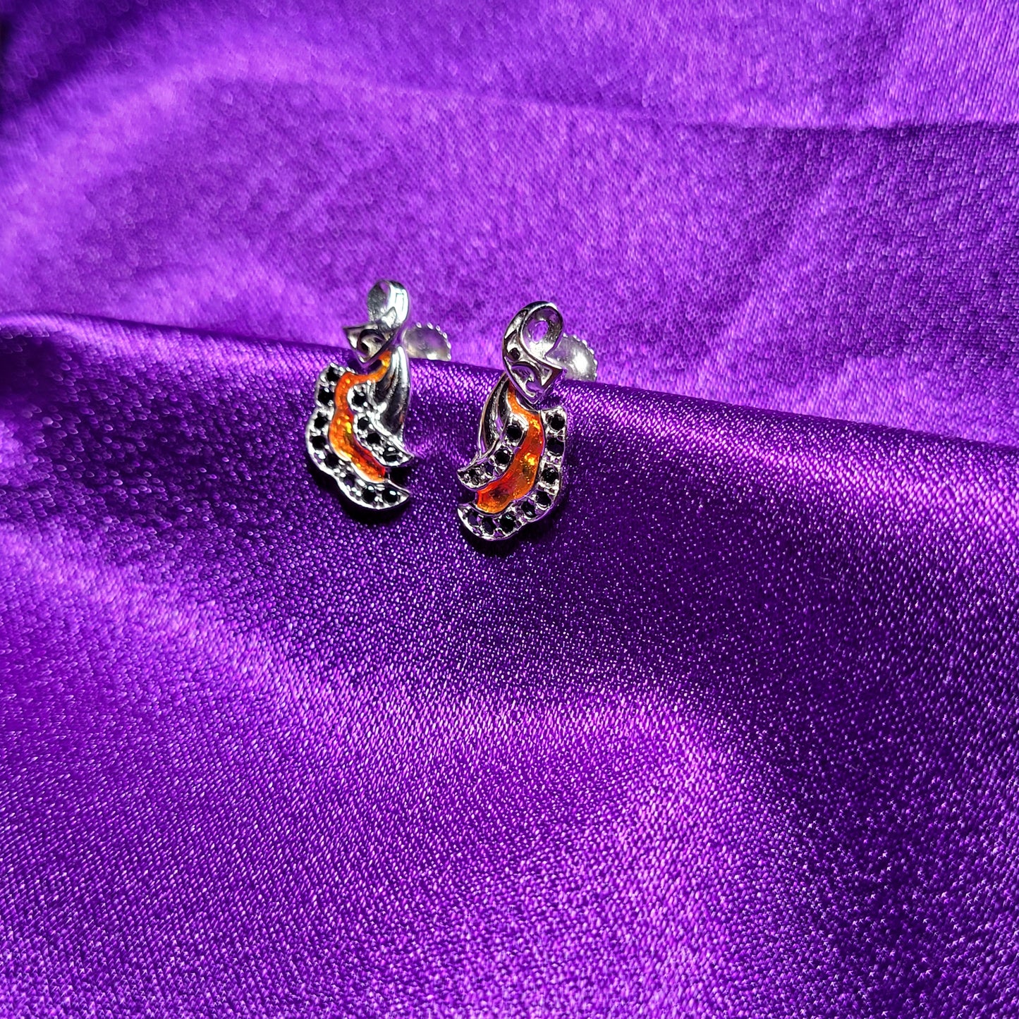 Fiery Flame Sterling Silver Earrings