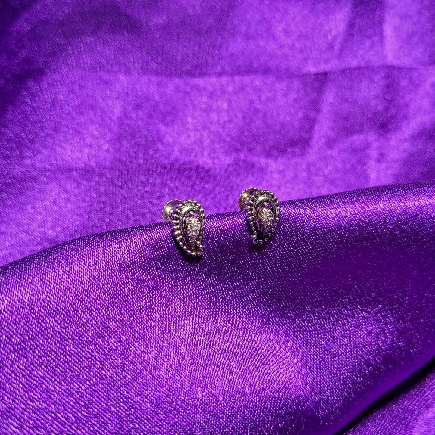 Paisley Charm Sterling Silver Earrings