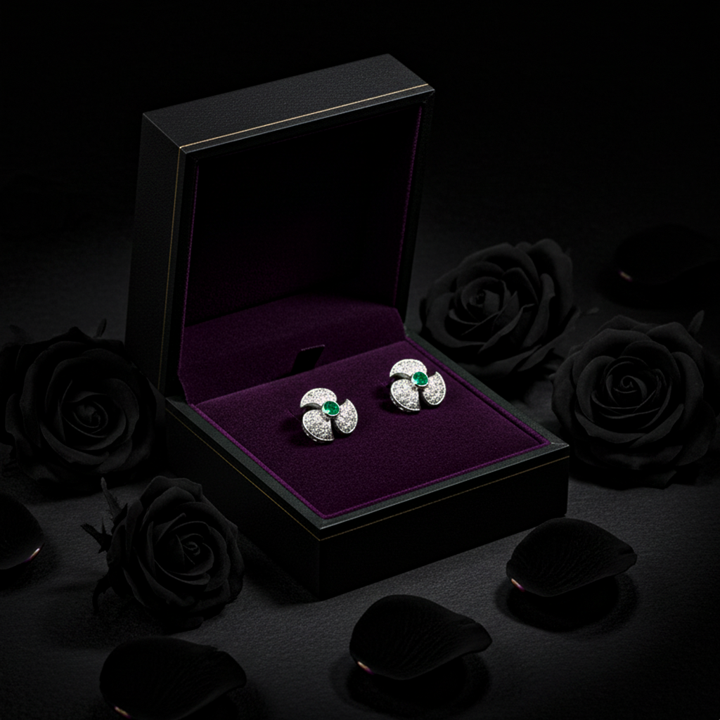 Pearl Leaflet Bracelet+Elegant Pinwheel Sterling Silver Earrings