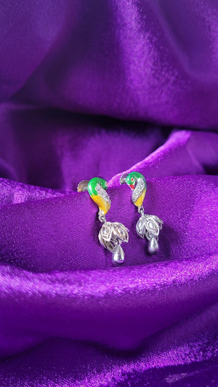 Vibrant Parrot Dangle Earrings