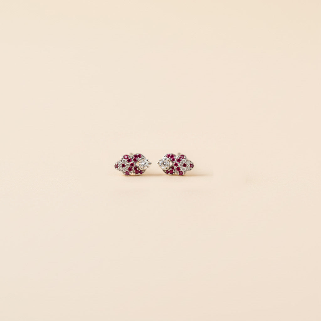 Infinity Sparkle Pink & White Gemstone Earrings