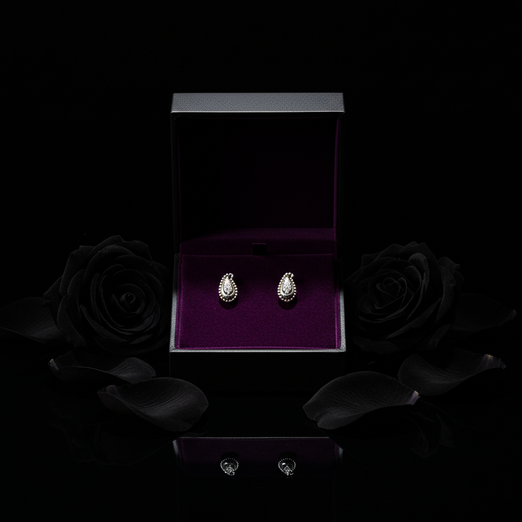 Paisley Charm Sterling Silver Earrings