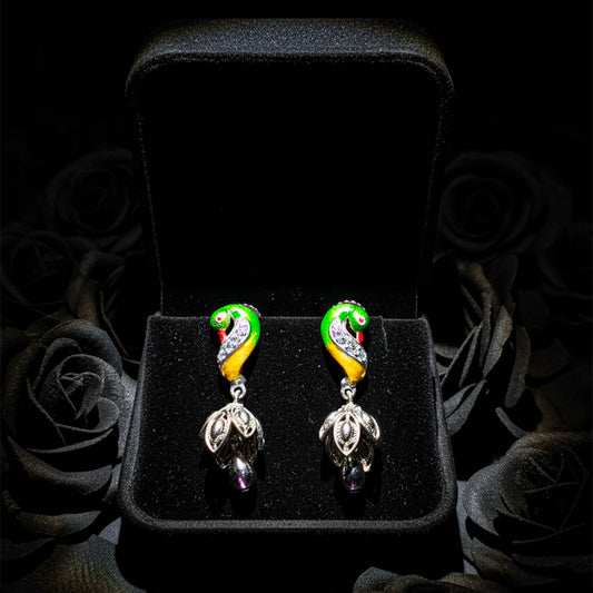 Vibrant Parrot Dangle Earrings
